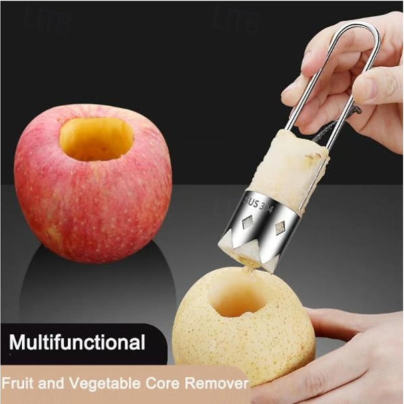 Multifunctional Fruit and Vegetable Core Remover with 304 Stainless Steel for Kitchen, Apple and Pear Corer, Home Use Hole Puncher for Removing Fruit Cores and Seeds2
