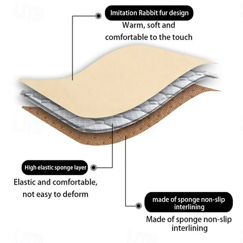 Plush Car Seat Cushion Winter Warm Fuzzy Pad Set Three Piece Non Slip Soft Thickened Faux Fur Covers for Auto Front and Rear Chairs4