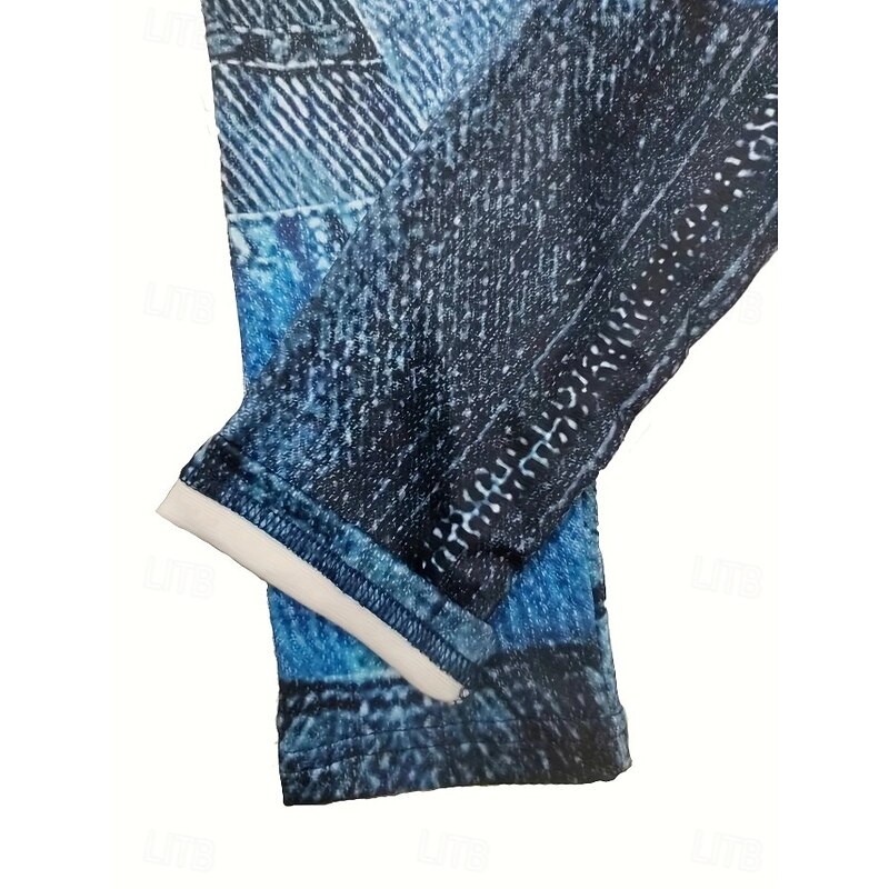 Women's Leggings Vacation Vintage Casual Ankle-Length High Waist Graphic Stretchy Formal Vacation Home Robin's Egg Blue Fall Spring, Fall, Winter, Summer Skinny3