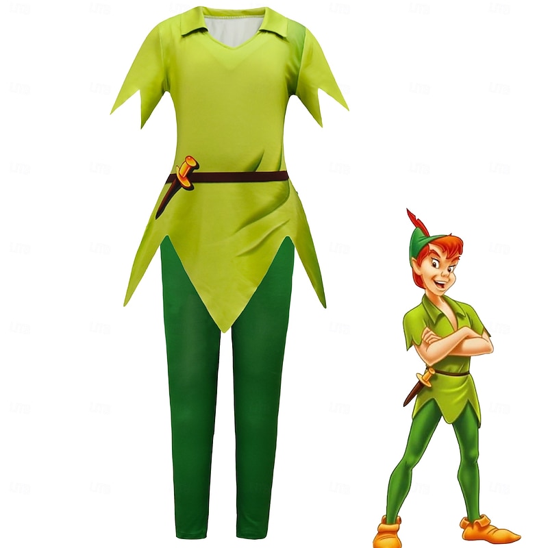 Peter Pan Fairy Tale Elf Cosplay Costume Outfits Storybook Characters Cartoon Movie Cosplay for Boys' Kid's Halloween Carnival World Book Day Performance Educational Dress Up School Event Dress Up4