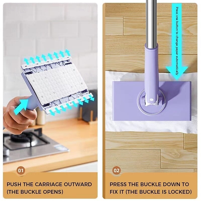 Cloth Changing Mini Mop for Home Use, Flat Lazy Mop with Clamp Design, Mini Cleaning Tool for Face Towels, Wet Wipes and Daily Household Cleaning4