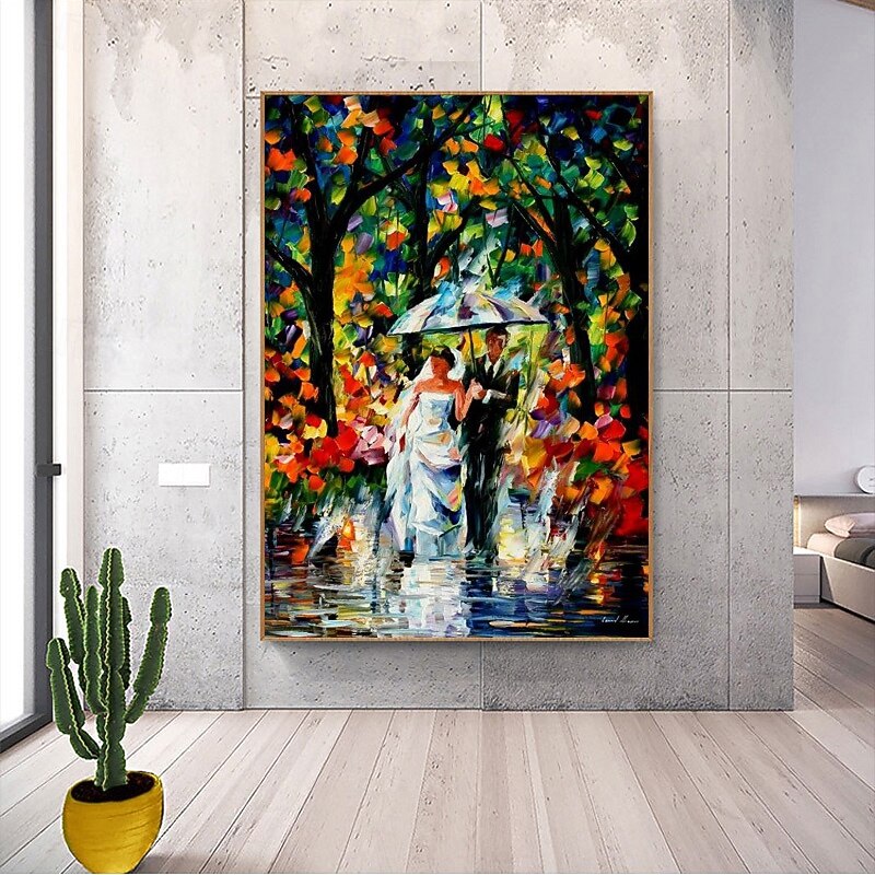 Rainy Lovers Abstract Handpainted Oil Painting Large Contemporary Wedding Home Decoration Pieces Unframed Hot Sale3