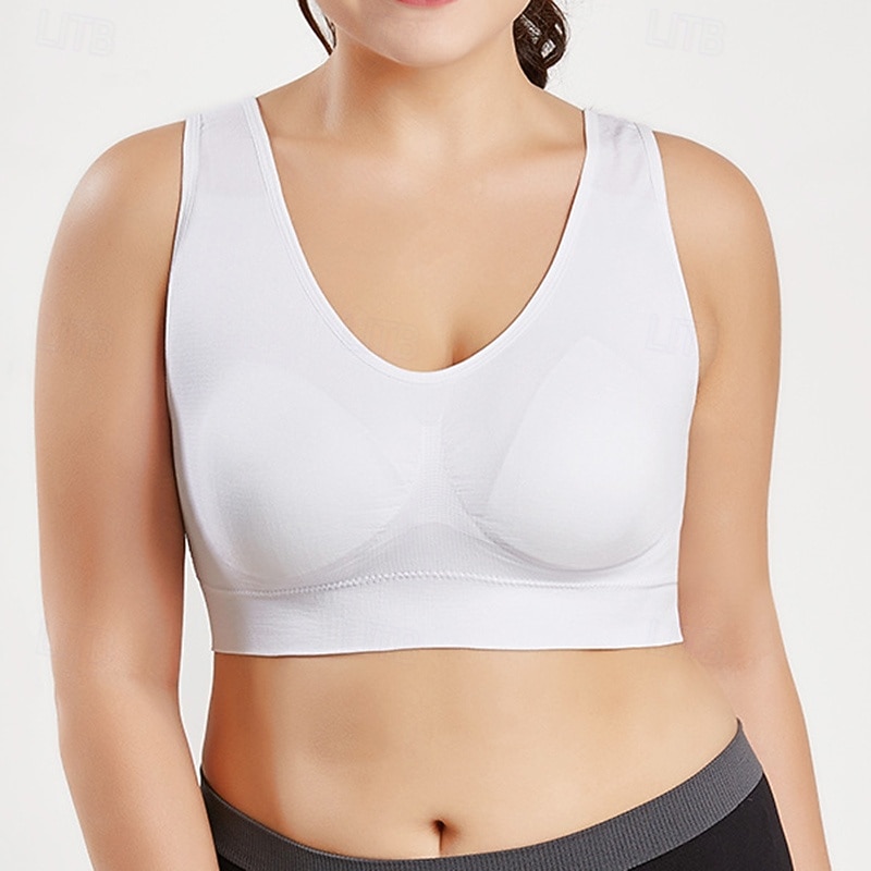 Women's Yoga Bra Sports Bra Underwear Lightwear Breathable Wirefree Padded Solid / Plain Color Sport Activewear Light Blue Deep Purple Pilates Running Yoga2