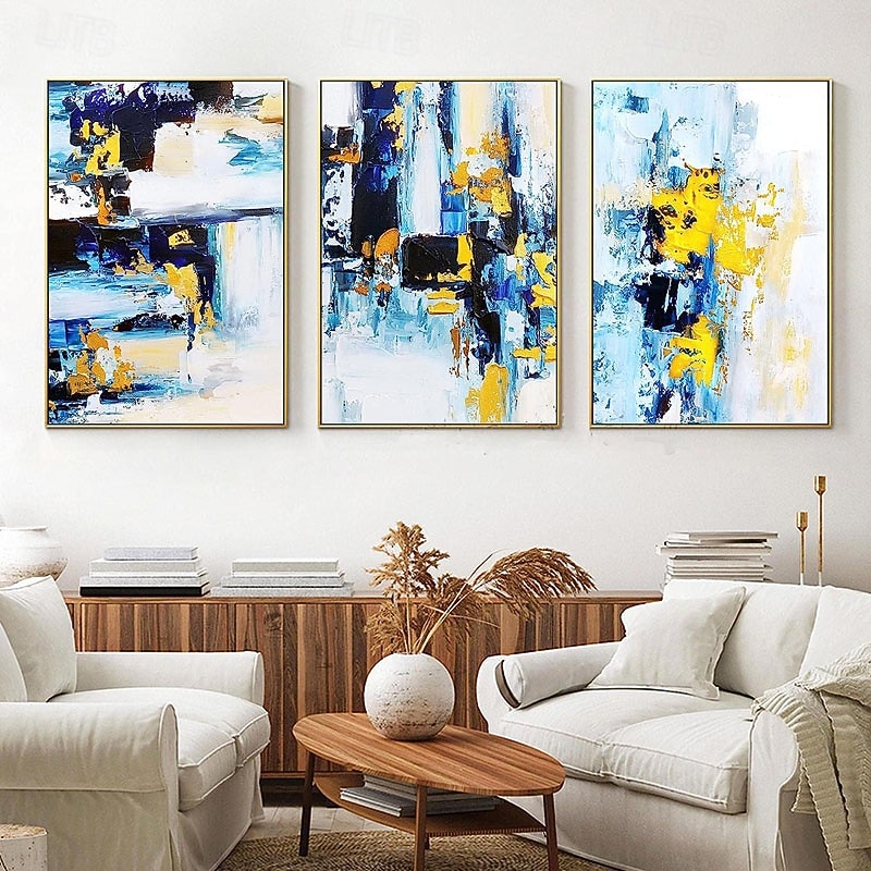 Handmade Large Size Abstract Oil Painting With Gold Foil On Canvas Modern Unframed Painting Wall Art Picture For Home Decor4