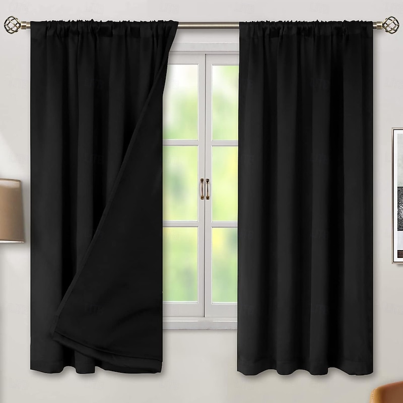 Curtain Deapes Full Blackout Coated Curtains  Thermal Insulated and Noise Reducing Window Panels for Bedroom or Living Room Light Blocking Drapes3