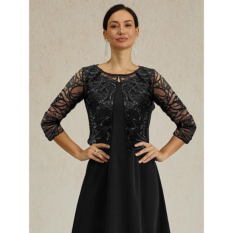 Women's Shrugs Graphic Abstract Elegant Stylish Formal Crew Neck Black Summer2