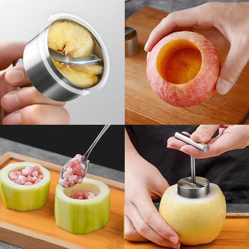 2pcs Stainless Steel Multifunction Apple Pear Core Separator Kitchen Tool, Fruit Corer Remover Set for Apples, Pears, Asian Pears – Easy Core Extractor for Home Use4