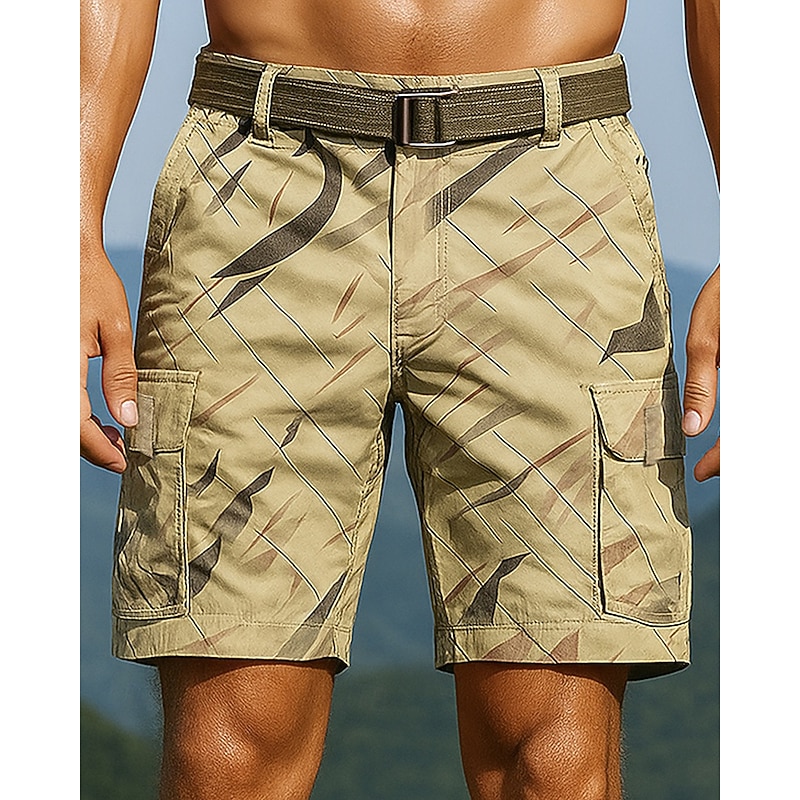 Men's Cargo Shorts Summer Outdoor Regular Fit Waterproof Windproof Bottoms Pocket Black Dark Gray Cotton Camping / Hiking Running S M L XL XXL
