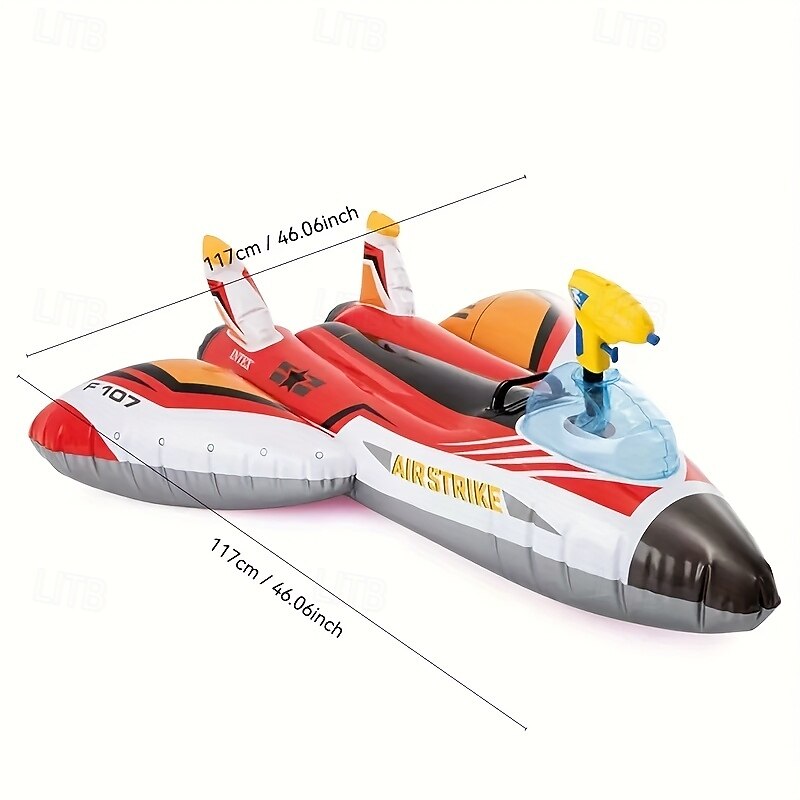 An Inflatable Combat Spaceship Mount with A Handle Made Of Durable PVC And A Water Cannon Plane Floats On The Water And Floats On The Water.(Excluding Pump)2