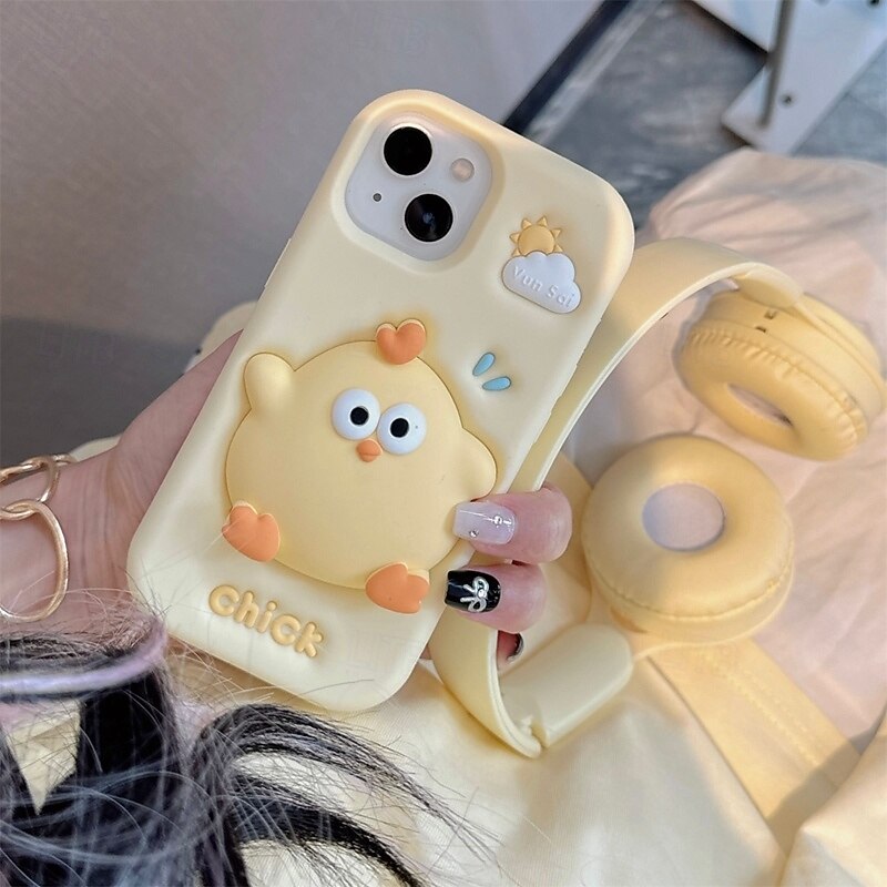 Phone Case For iPhone 16 Pro Max Plus 15 14 Pro Max Plus 13 Pro Max Back Cover Relive Stress Shockproof 3D Cartoon Silicone