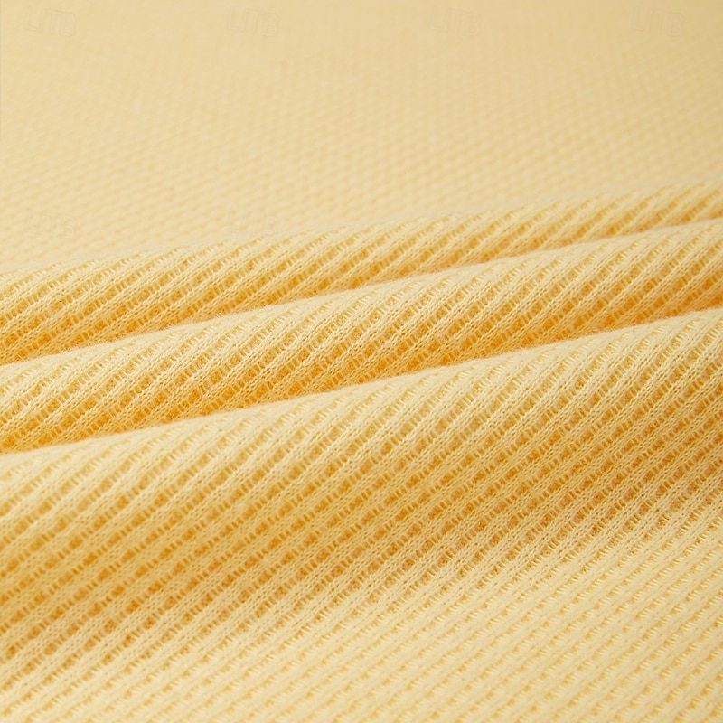 Men's Waffle Polo Shirts Golf Shirt Street Casual Lapel Long Sleeve Basic Modern Plain Textured Buttons Spring Fall All Seasons Regular Fit White Black Yellow Grey Waffle Polo Shirts2