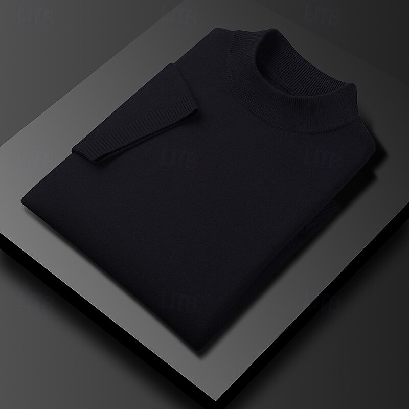 Men's Pullover Sweater Jumper Knit Sweater Ribbed Knit Regular Tops Knitted Plain Crew Neck Fashion Basic Vacation Daily Wear Clothing Apparel Summer Spring Camel Wine S M L3