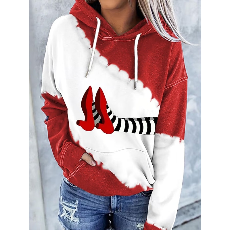 Halloween Women's Pullover Hoodie Sweatshirt Witch Graphic Warm Vintage Fashion Long Sleeve Hooded Regular Tops Street Dailywear Holiday Print Black Red Blue Green Gray Summer Fall Winter3