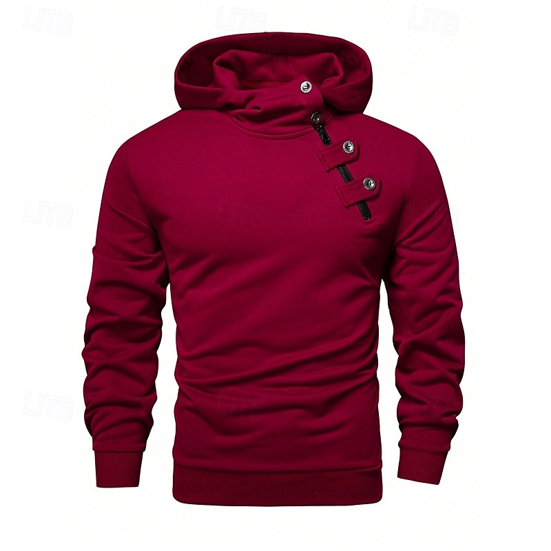 Men's Hoodie Black Wine Army Green Royal Blue Khaki Hooded Plain Pocket Sports & Outdoor Casual Daily Streetwear Cool Designer Spring &  Fall Clothing Apparel Hoodies Sweatshirts2