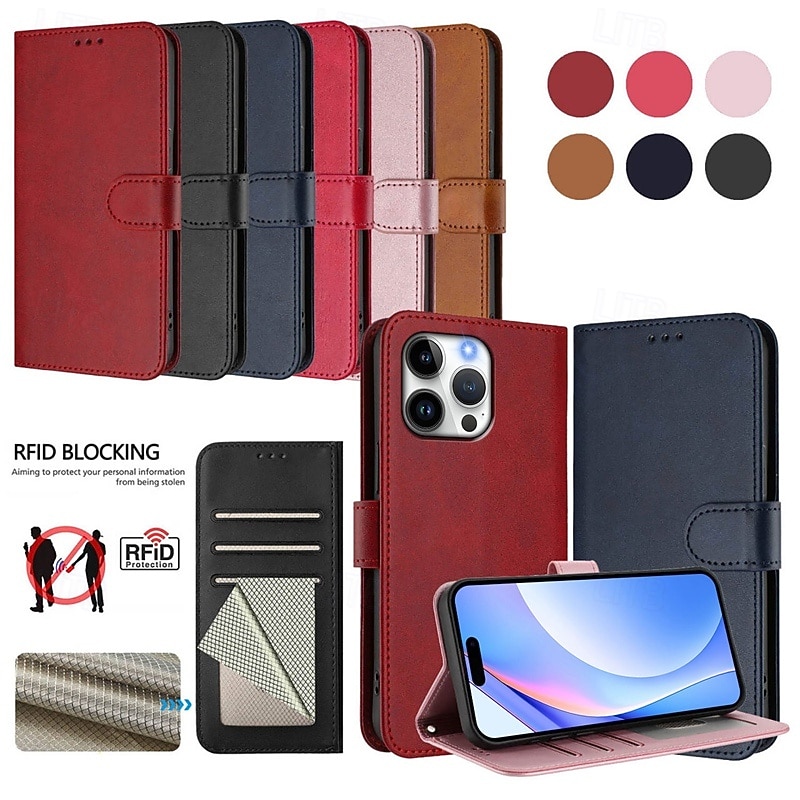 Phone Case For iPhone 17 Pro Max 17 Air 16 Pro Max Plus 16 16 Plus iPhone 16 Pro 15 15 14 Pro Max Plus Wallet Case with Stand Holder Full Body Protective with Wrist Strap Retro TPU PU Leather2