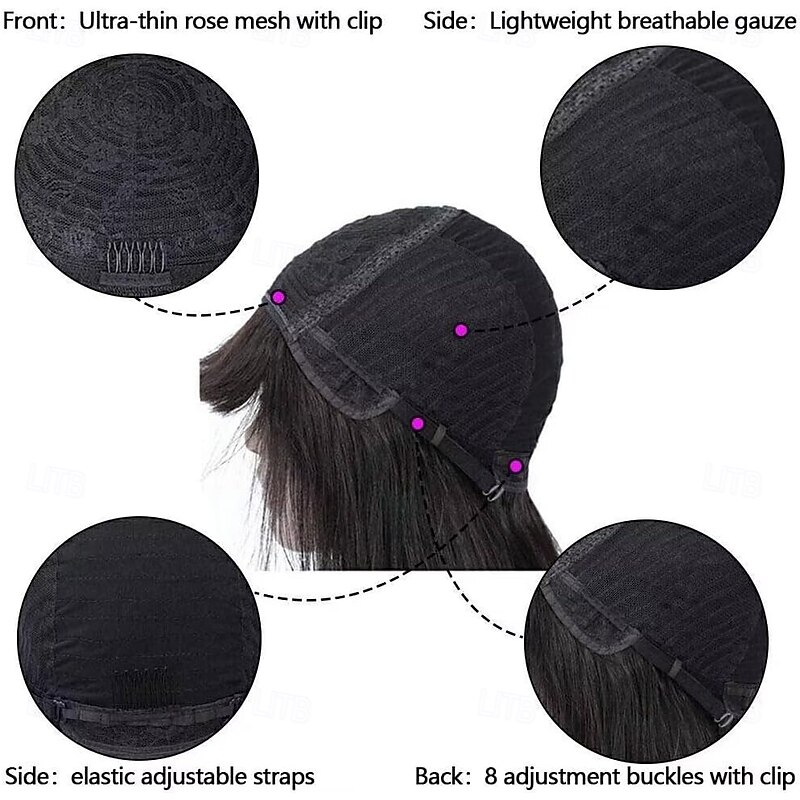 Body Wave Wigs with Bangs Human Hair Wig for Black Women Natural Color Brazilian Virgin Hair None Lace Wigs Glueless Machine Made WigHuman Hair4