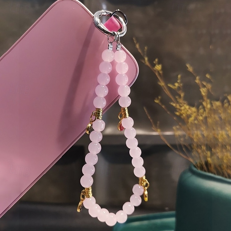 New fashion hang tag pendant bead bracelet crystal bead hanging chain handheld wrist mobile phone hanging rope short hanging rope