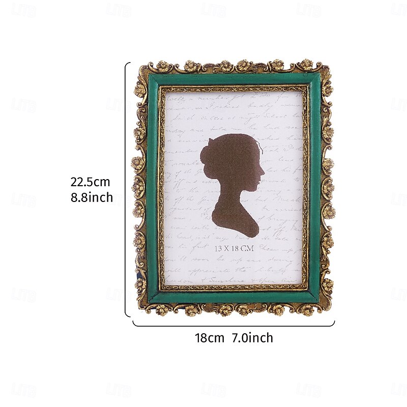 Resin 3D Begonia Pattern Photo Frame, Rectangular Tabletop Picture Frame for Home Decor and Photography Props, Elegant Display Frame for Family Photos and Room Decoration3