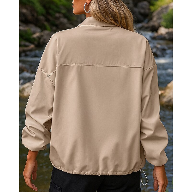 Women's Outdoor Jacket Hiking Jacket Rain Coat Outdoor Waterproof Windproof Hiking Outfits Hiking Clothes Spring Autumn / Fall Top Camping / Hiking / Caving Running Black Army Green Purple3