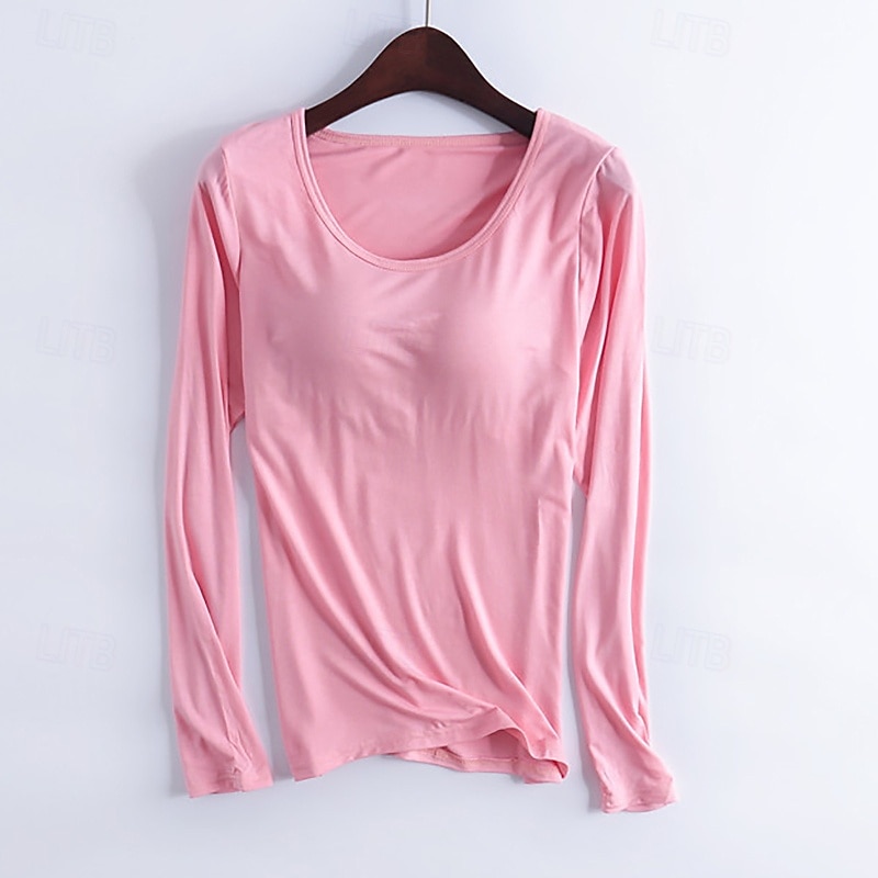 Women's Blouse Plain Modern Casual Long Sleeve V Neck Regular Tops Holiday Going out Patchwork Black White Pink Wine Purple Fall