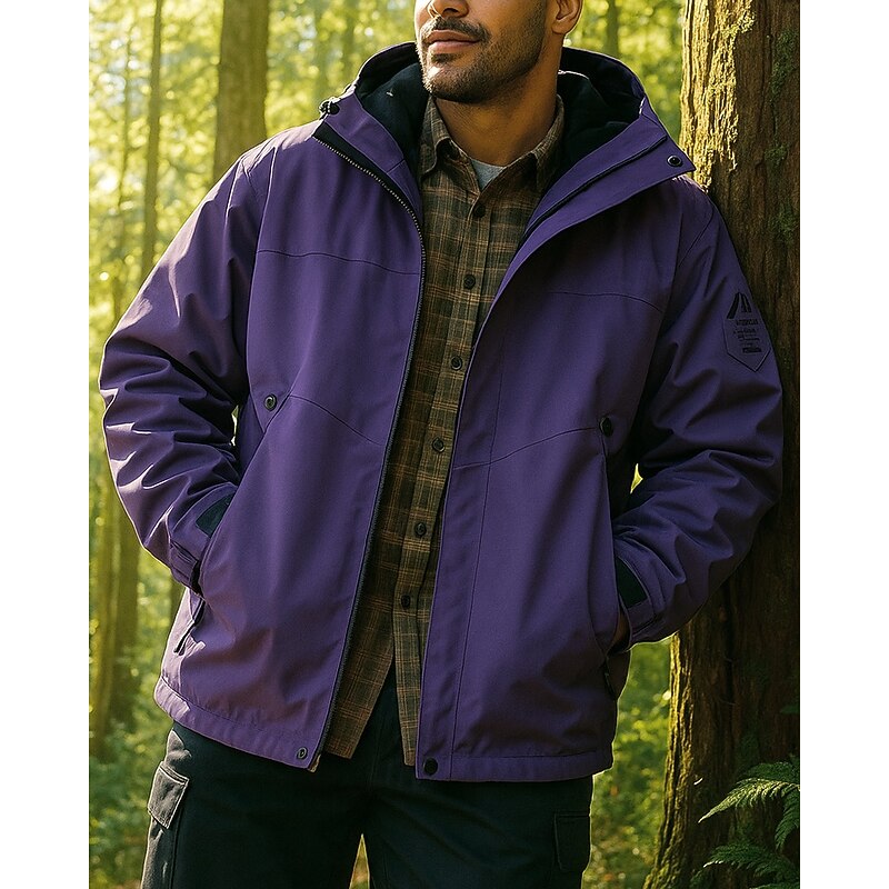 Men's Windbreaker Hiking Jacket Fleece Jacket Outdoor Thermal Waterproof Windproof Hiking Outfits Hiking Clothes Spring Autumn / Fall Top Camping / Hiking / Caving Running Black White Yellow