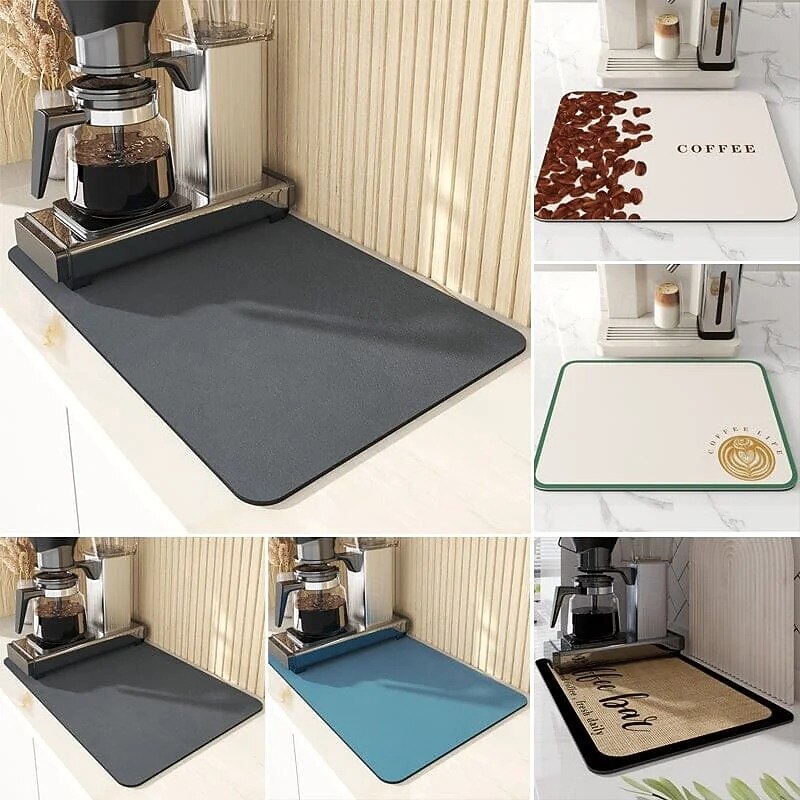 Kitchen Super Absorbent Draining Mat for Dishes, Cup Mat, Fast Drying, Non-Slip, Easy to Clean, Protects Kitchen Countertop from Water, Heat, and Spills2