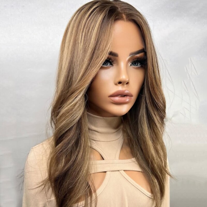 Remy Human Hair 5x5 Closure 13x4 Lace Front Wig Middle Part Brazilian Hair Wavy Multi-color Wig 130% 150% Density with Baby Hair Ombre Hair Highlighted / Balayage Hair 100% Virgin Glueless For Women2