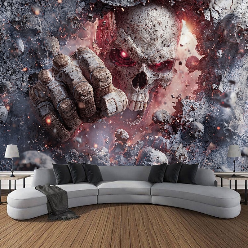 Halloween Hanging Tapestry Death God swings Photograph Backdrop Wall Art Large Tapestry Mural Decor Blanket Curtain Home Bedroom Living Room Decoration