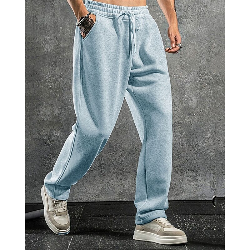 Men's Athletic Pants Sweatpants Joggers Trousers Pocket Elastic Waist Drawstring Plain Comfort Sports Outdoor Daily Fashion Casual Blue Dark Green Micro-elastic
