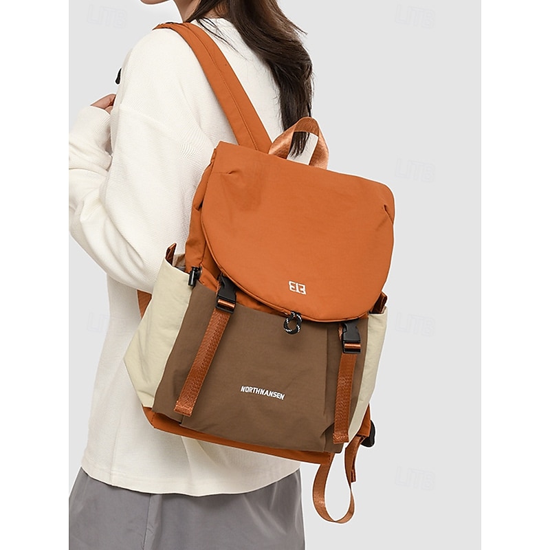 Unisex Waterproof Colorblock Backpack – Casual Outdoor School Bag with Large Capacity & Multi-Pocket Design for Teens & College Students2