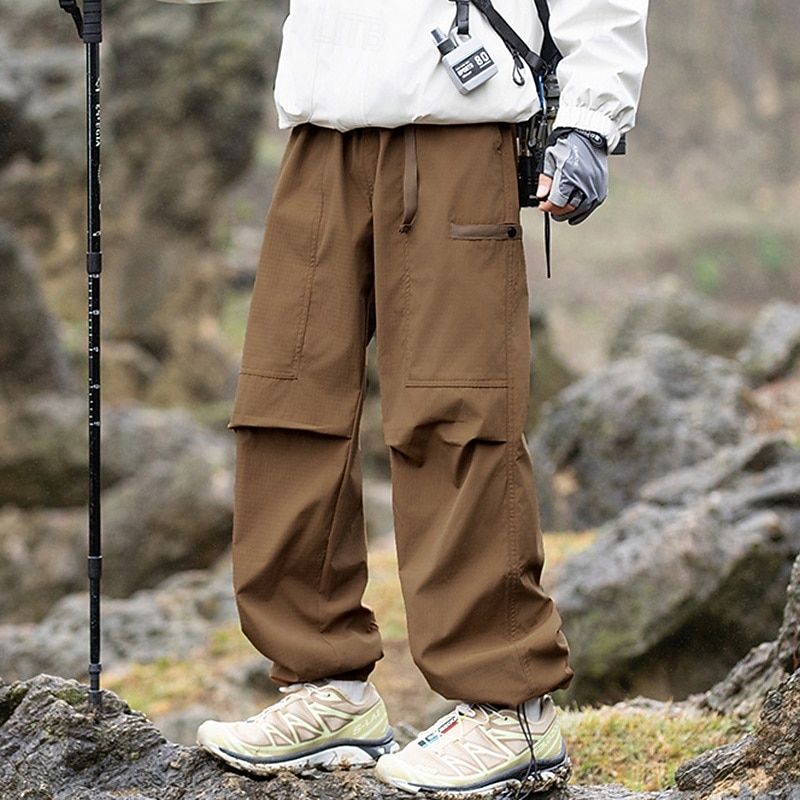 Men's Cargo Pants Hiking Pants Trousers Hiking Rain Pants Waterproof pants Winter Outdoor Regular Fit Waterproof Windproof Bottoms Pocket Black Green Camping / Hiking Running S M L XL4