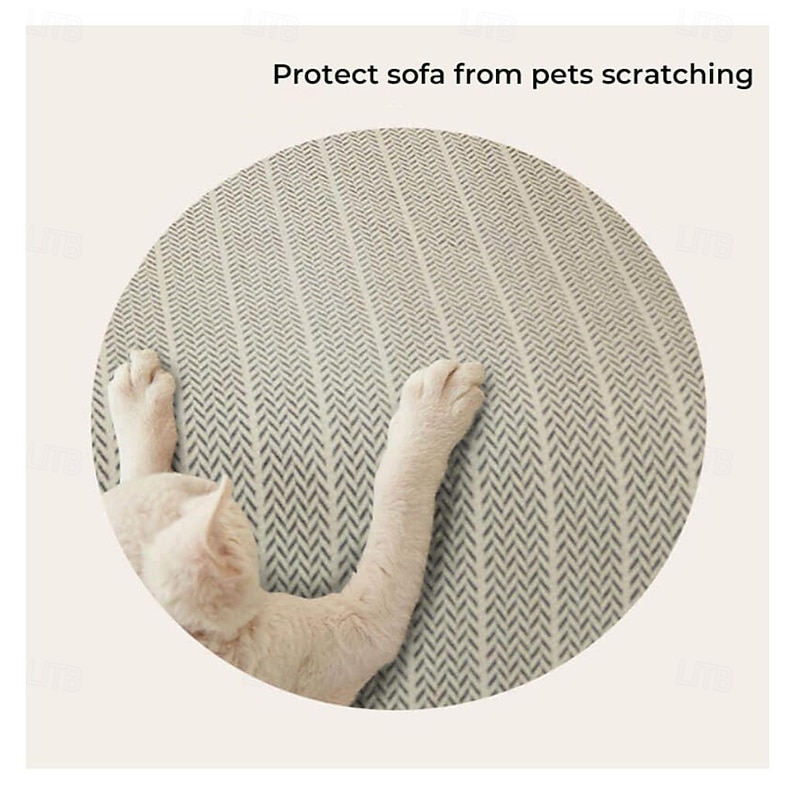 Solid Color Sofa Cover For Dogs Chenille Upgrate Velvet Anti-scratch Herringbone Couch Cover Pet Friendly4