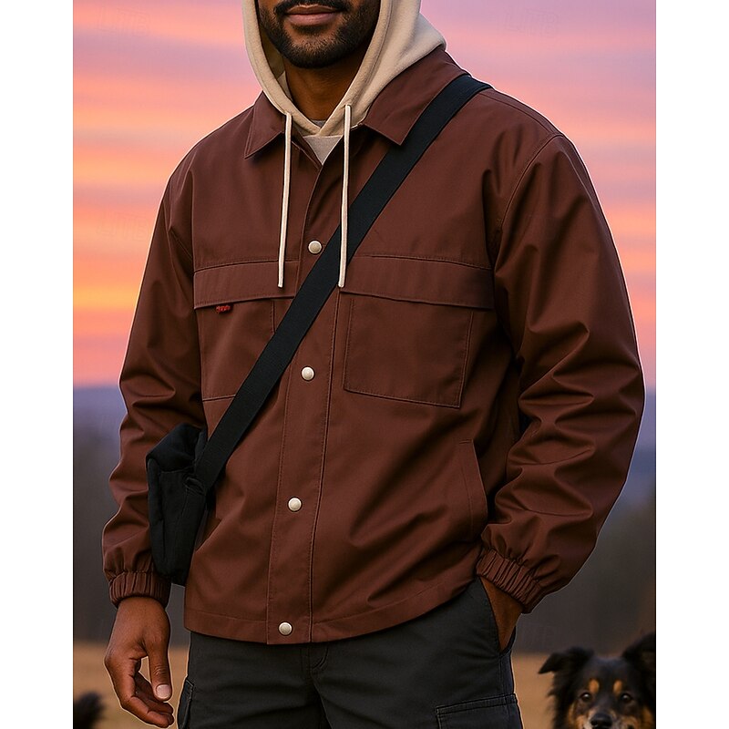 Men's Windbreaker Softshell Jacket Hiking Jacket Outdoor Waterproof Windproof Hiking Outfits Hiking Clothes Spring Autumn / Fall Jacket Hunting Climbing Running Patchwork Black Army Green Khaki2