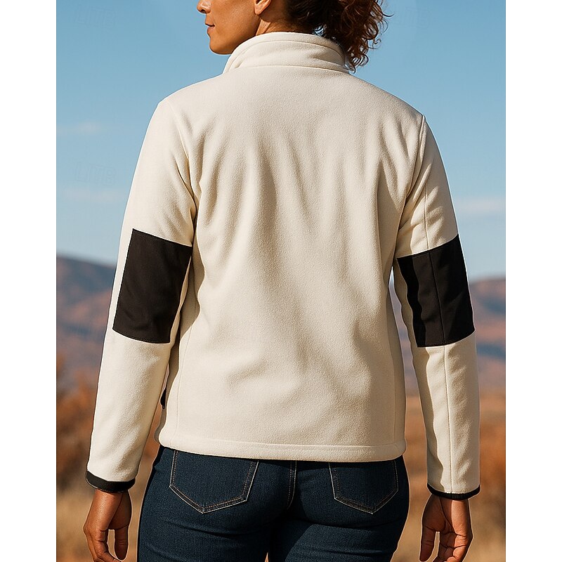 Women's Hiking Jacket Fleece Jacket Winter Outdoor Thermal Warm Top Black White Pink Green2