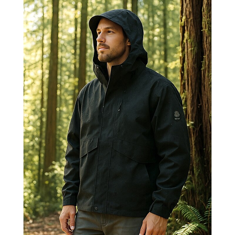 Men's Windbreaker Hiking Jacket rain coat Outdoor Waterproof Windproof Lightweight Hiking Outfits Hiking Clothes Spring Autumn / Fall Top Camping / Hiking / Caving Running Black Pink Green3