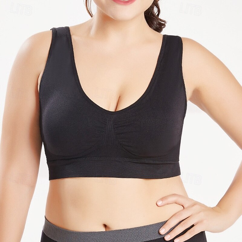 Women's Yoga Bra Sports Bra Underwear Lightwear Breathable Wirefree Padded Solid / Plain Color Sport Activewear Light Blue Deep Purple Pilates Running Yoga4