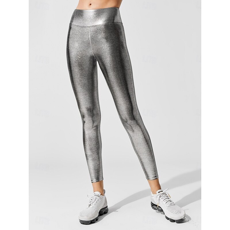 Women's Leggings Cozy Leggings Streetwear Long High Waist Plain High Cut Soft Stretchy Yoga Street Running Pink Gold Green Gray Fall Regular Fit2