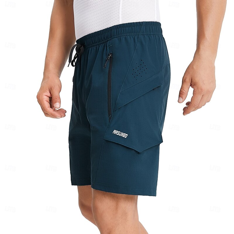 Arsuxeo Men's Solid Color Cycling Pants Cycling MTB Shorts Cycling Shorts Bike Baggy Shorts Padded Shorts / Chamois Form Fit Mountain Bike MTB Road Bike Cycling Sports Reduces Chafing Reflective Trim3