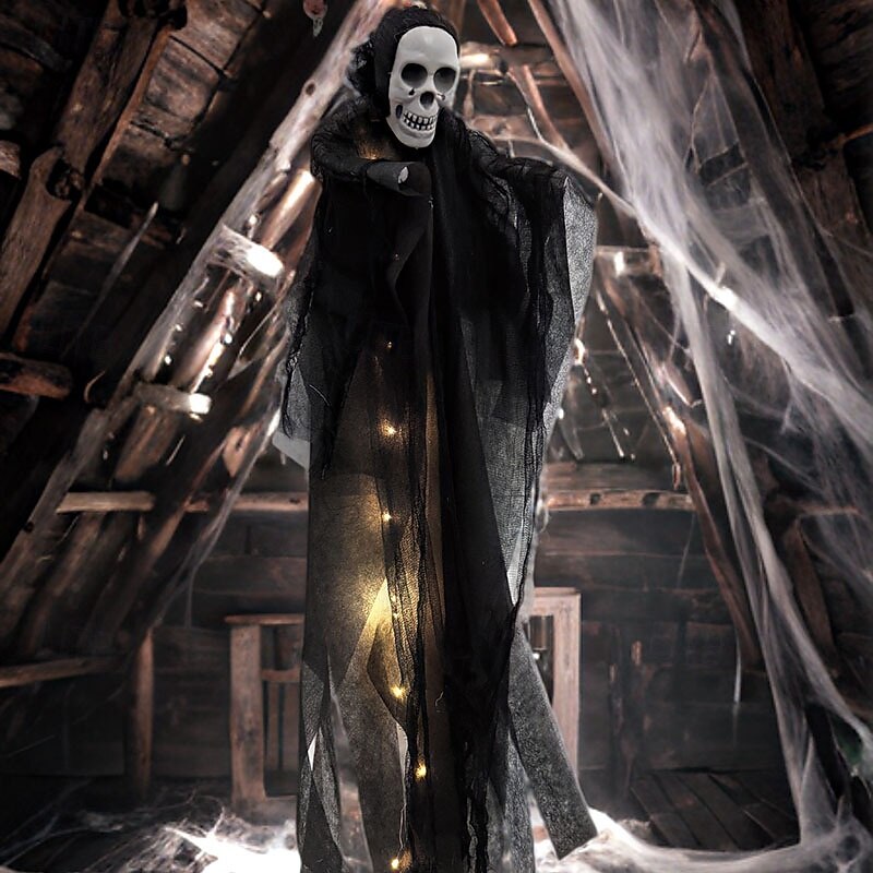 1 Pc Halloween glowing skull hanging ghost indoor and outdoor courtyard Halloween party atmosphere decoration light4
