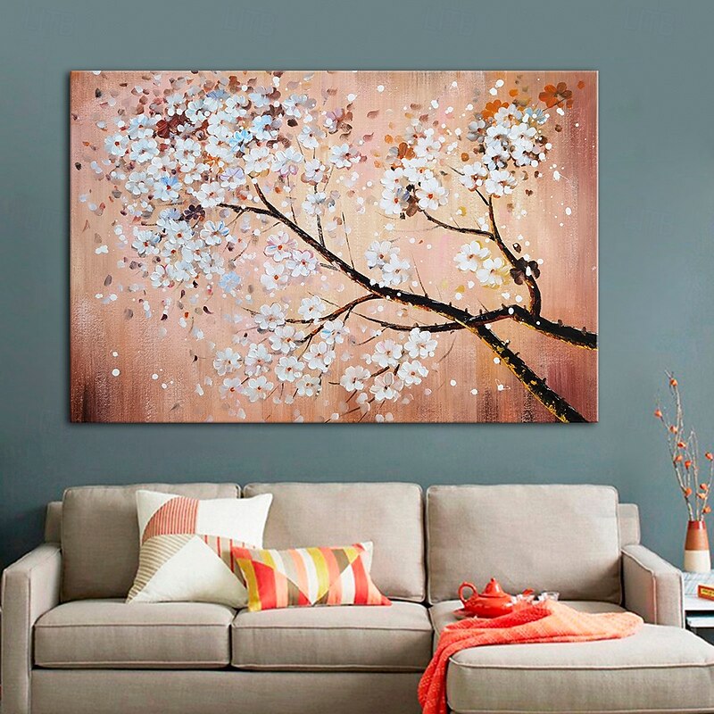 Mintura Handmade Tree Flowers Oil Paintings On Canvas Wall Art Decoration Modern Abstract Picture For Home Decor Rolled Frameless Unstretched Painting3