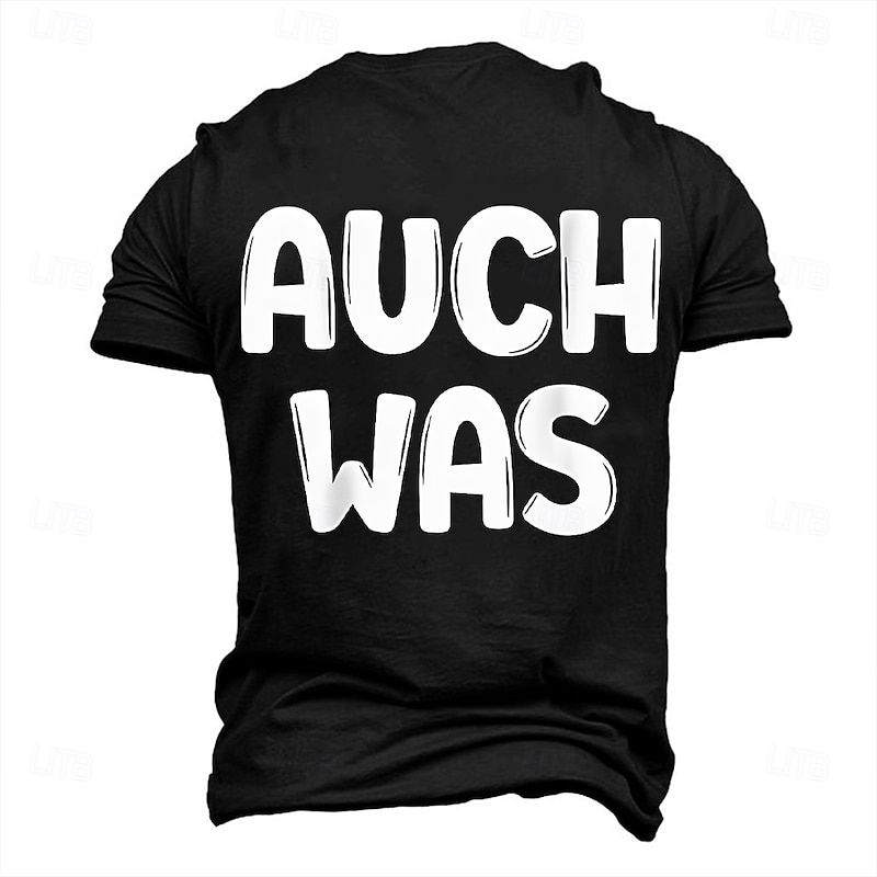 Men's Graphic T-Shirt "Something is also written on the back" Funny Pun Short Sleeve Tee2