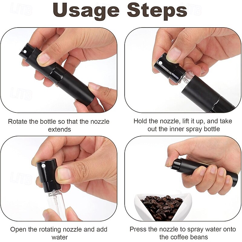 2pcs/set Coffee Dosing Cup with Spray Bottle Ceramic Coffee Bean Dosing Tray & Spritzer for Tea Espresso Vessel Accessories Kit For Reducing Coffee Power Static Gift for Coffee Lovers2