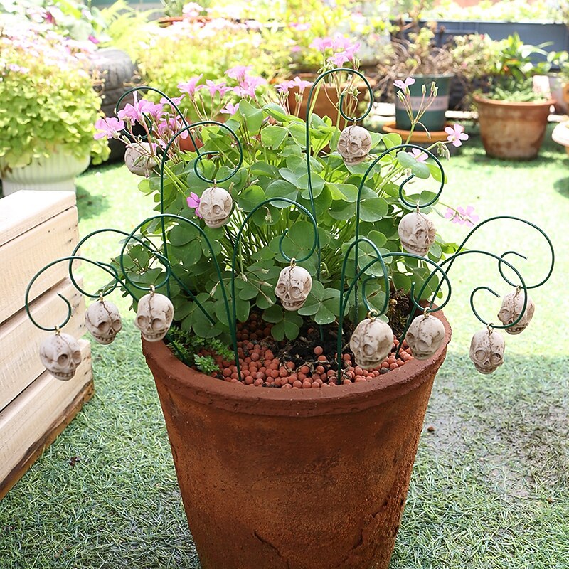 12PCS Halloween Resin Skeleton Stakes Set, Creative Mini Plug-in Ornaments for Outdoor Yard, Garden, and Planter Decorations2