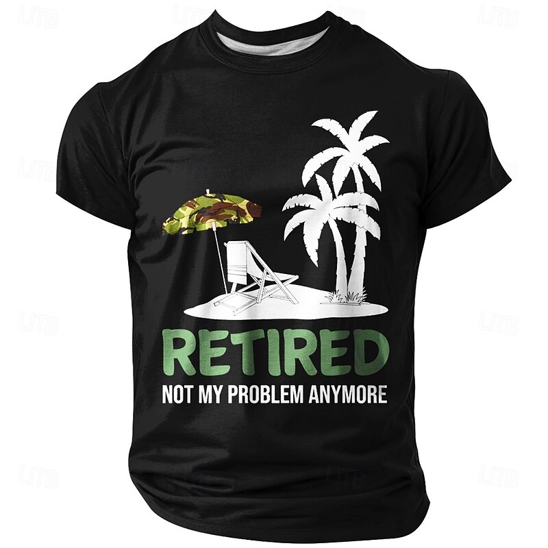 Men's Retired Graphic T-Shirt - "Not My Problem Anymore" Funny Lifestyle Tee4