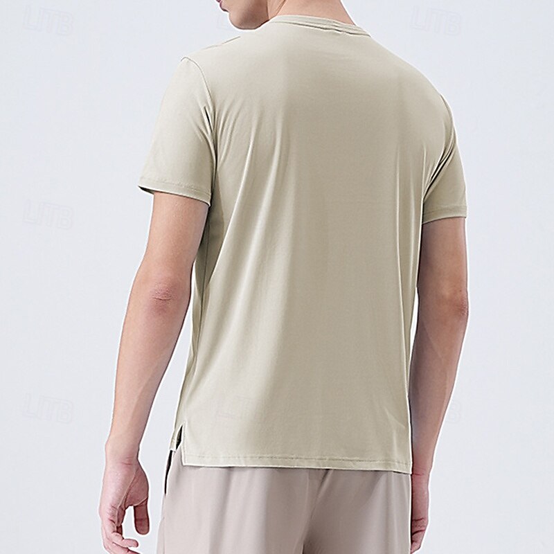 Men's Performance Shirt Sport Tee Shirt Short Sleeve Crew Neck Top Outdoor Quick Dry Sweat wicking anti-odor Breathable Polyester Black White Blue Tennis Golf Running3