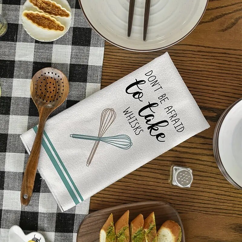 4-Piece Creative Printed Kitchen Towels Set, Dish Drying Cloths for Cooking, Baking, Cleaning, Multipurpose Tea Towels, Kitchen Supplies and Room Decoration4