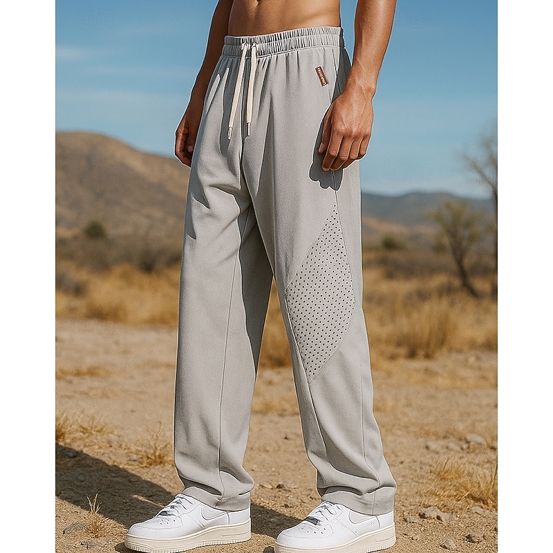 Men's Running Pants Sports Trousers Jogger Sweatpants Pocket Drawstring Bottoms Athleisure Gym Workout Lightweight Moisture Wicking Breathable Fishing Hiking Running Loose Fit Sportswear Activewear