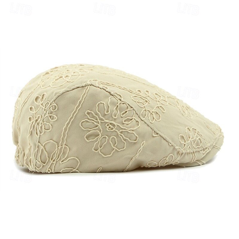 Men's Flat Cap Ascot Hat Newsboy Hat Black khaki 100% Cotton Fashion Casual Street Daily Floral Adjustable Sunscreen Breathable4