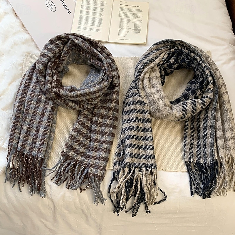 Women's Rectangle Scarf Street Daily Date Blue Scarf Print