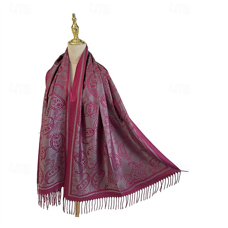 Women's Rectangle Scarf Women's Shawls & Wraps Street Daily Date Black White Khaki Scarf Print3